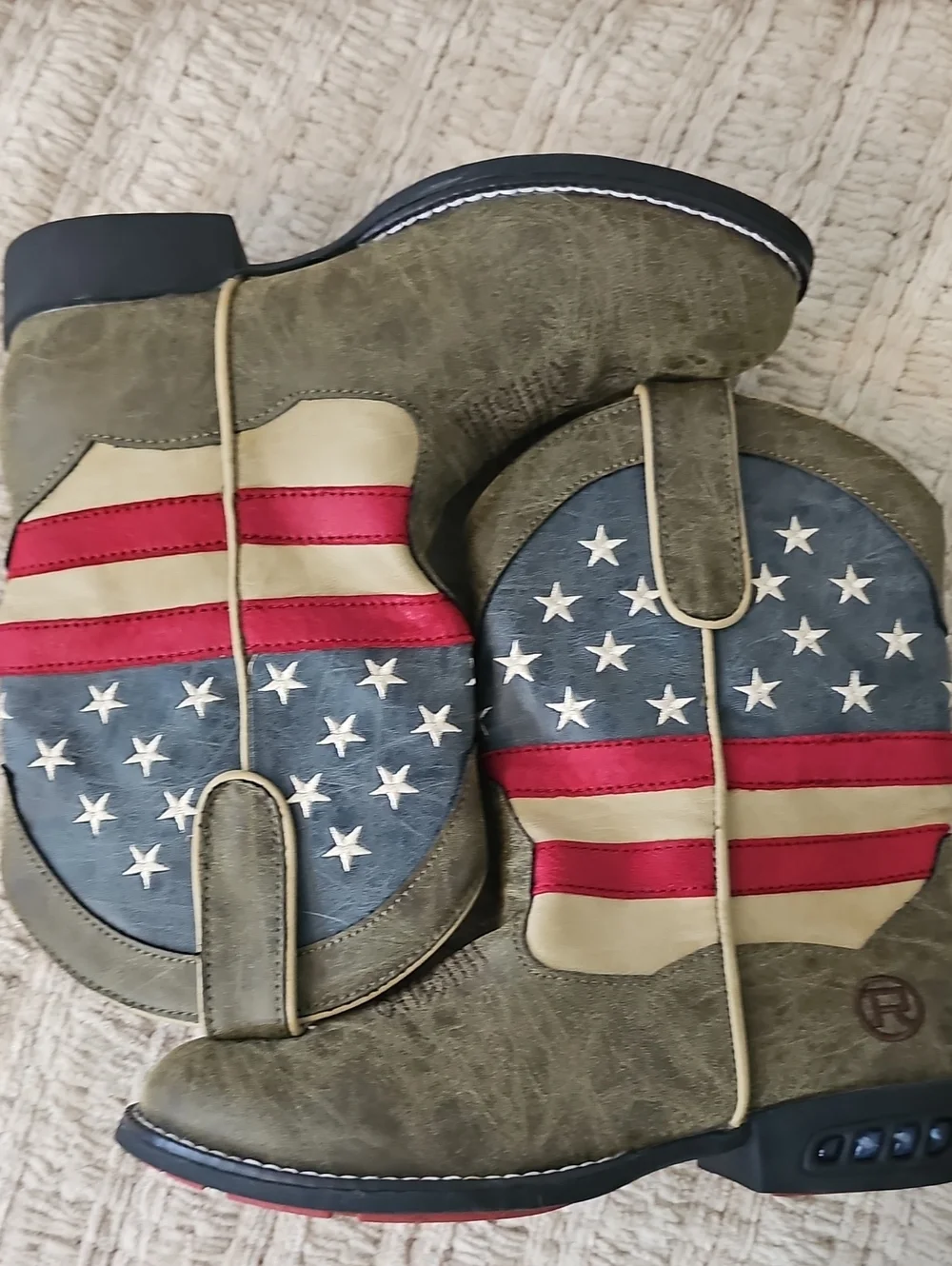 Roper Little Kids Patriot Round Toe Cowboy Midcalf - Unisex
